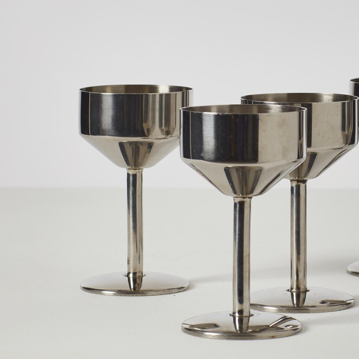 20th Century spun steel wine glasses, Hong Kong For Sale at 1stDibs