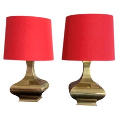 Pair of 20th Century Maria Pergay Brass Table Lamps
