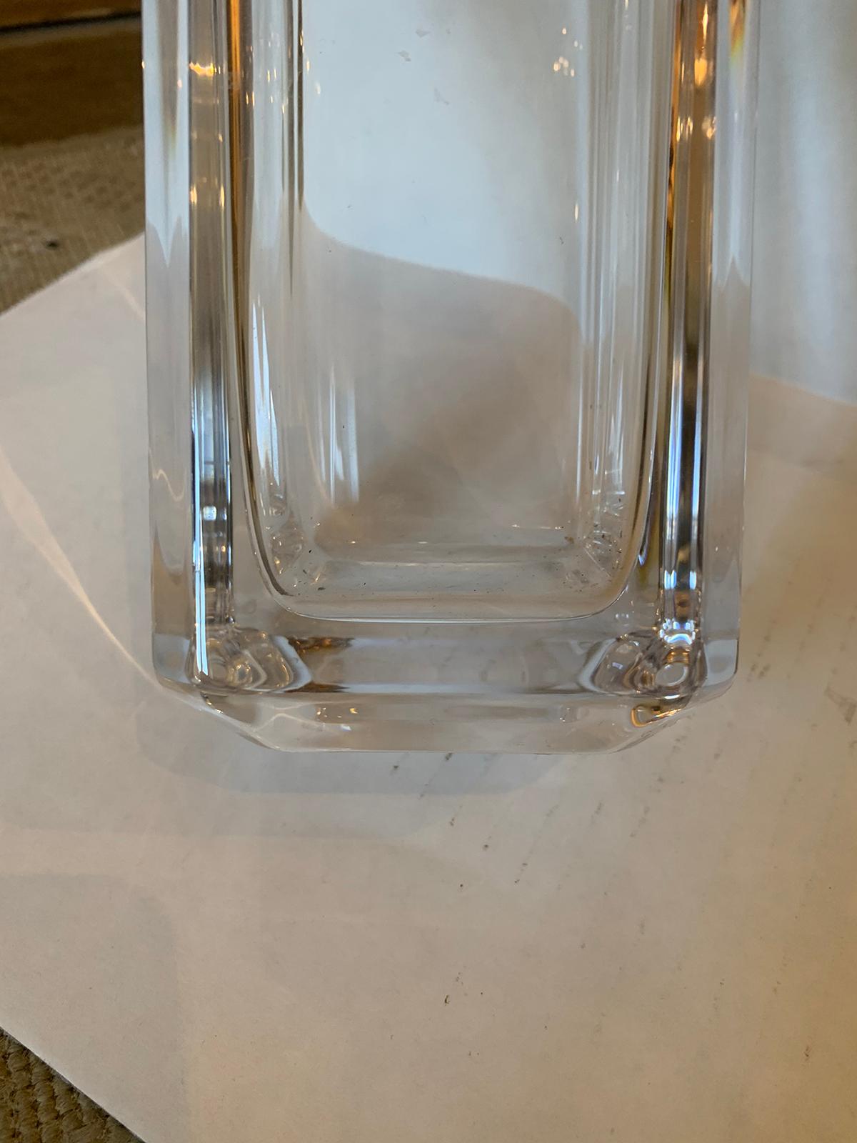 20th Century Square Fluted Crystal Vase For Sale 7