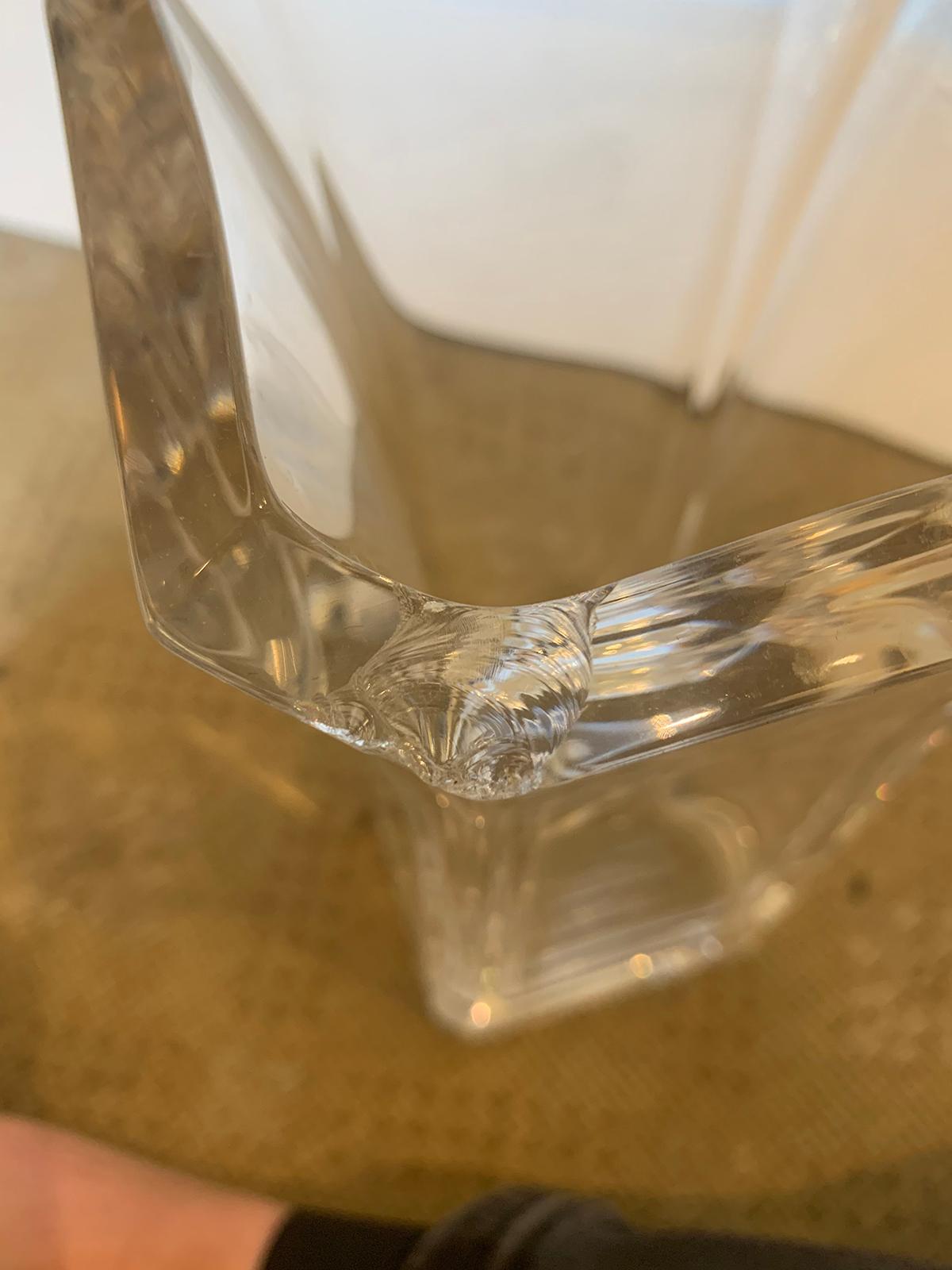 20th Century Square Fluted Crystal Vase For Sale 9