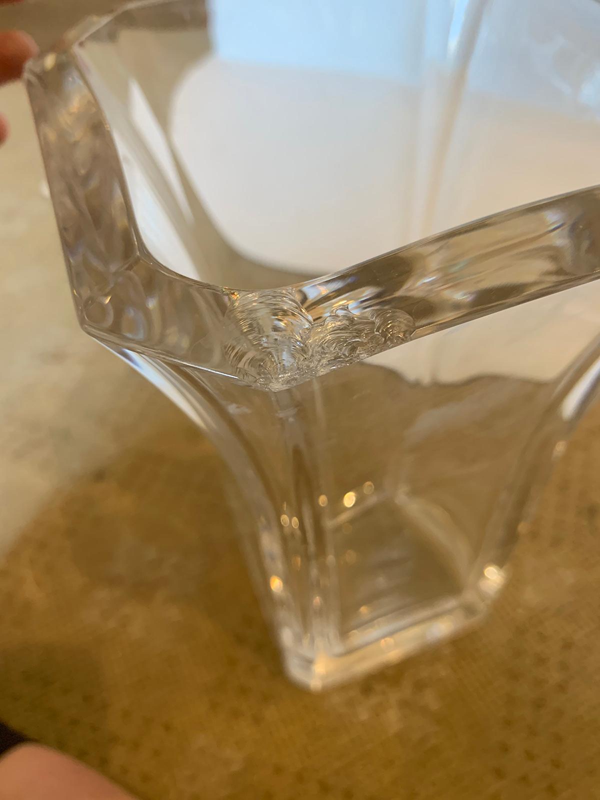 20th Century Square Fluted Crystal Vase For Sale 10