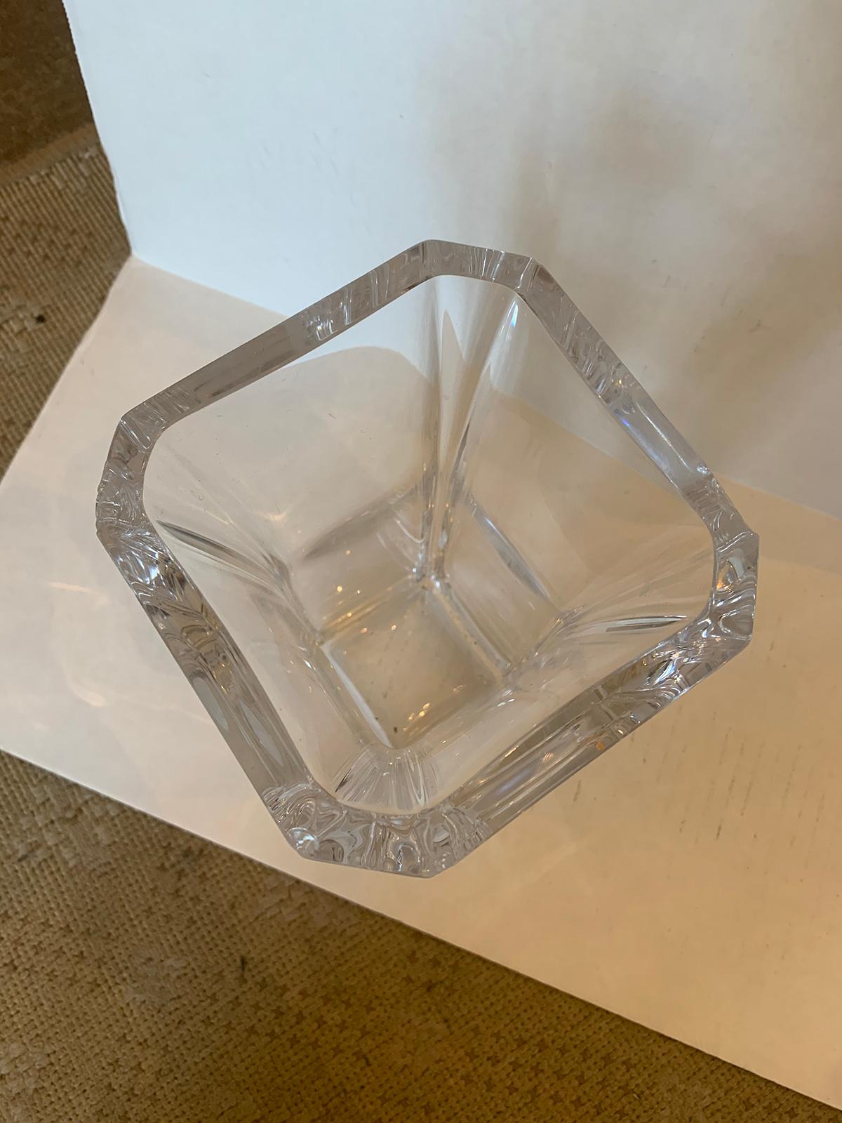 20th Century Square Fluted Crystal Vase For Sale 2