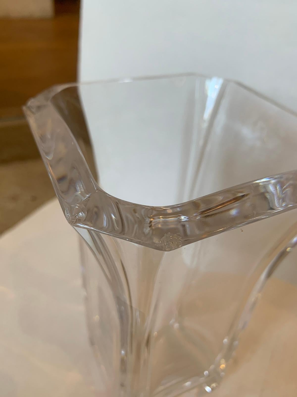 20th Century Square Fluted Crystal Vase For Sale 3