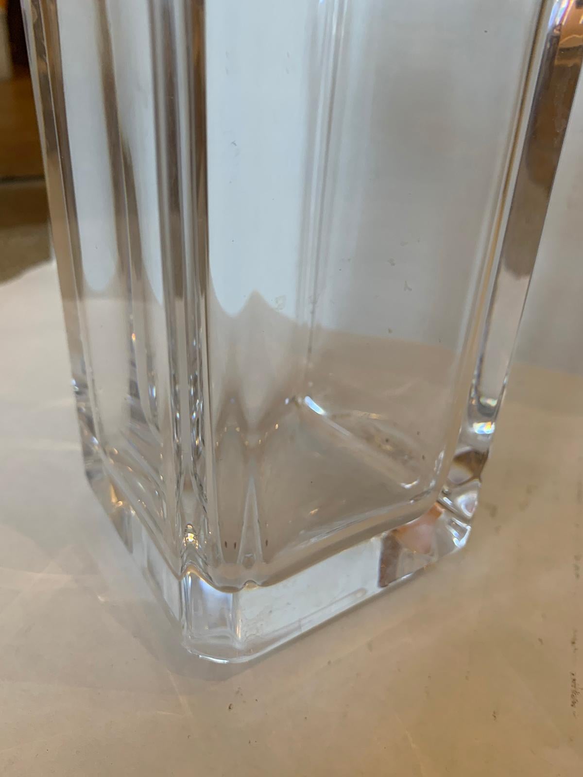 20th Century Square Fluted Crystal Vase For Sale 5