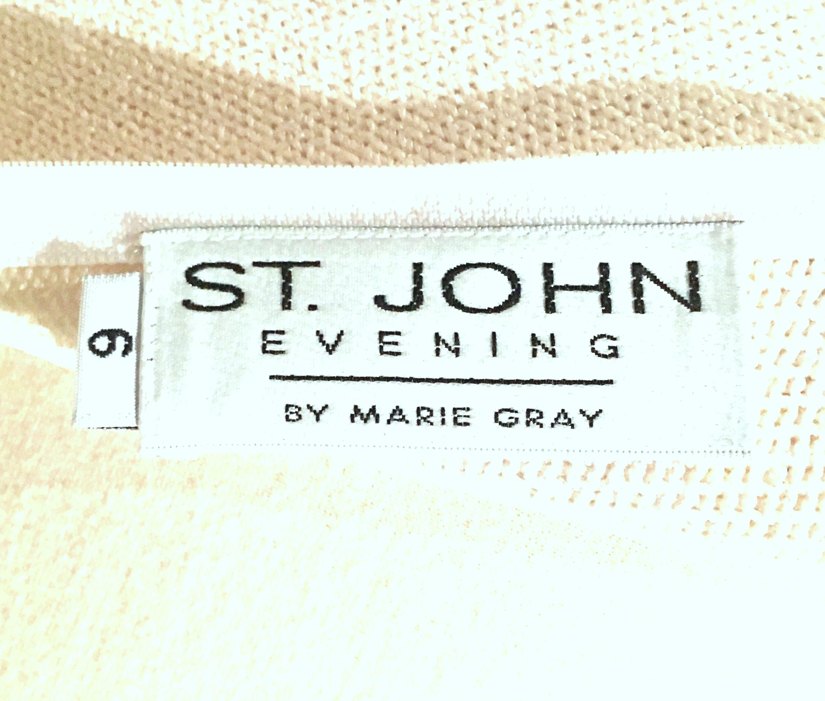 20th Century St John Knit Winter White Silver & Gold Pailettes Dress NWT-Size 6 4