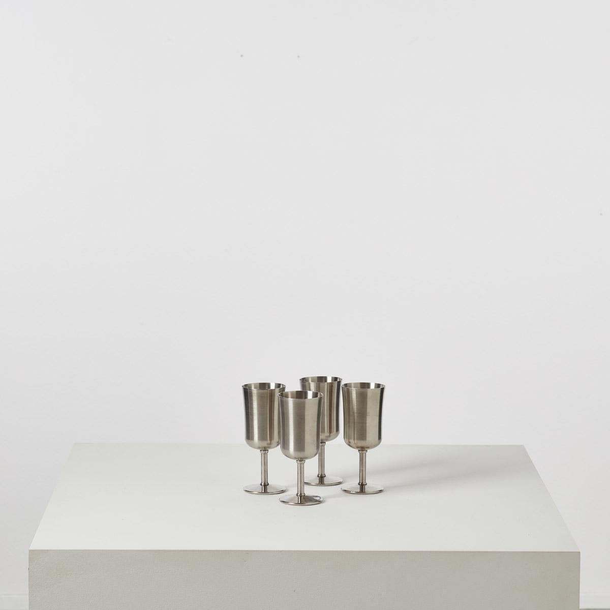 20th Century Stainless spun-steel goblets, UK In Good Condition In London, GB