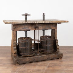 20th Century Standing Bar Wine Tasting Table with Wine Press Base
