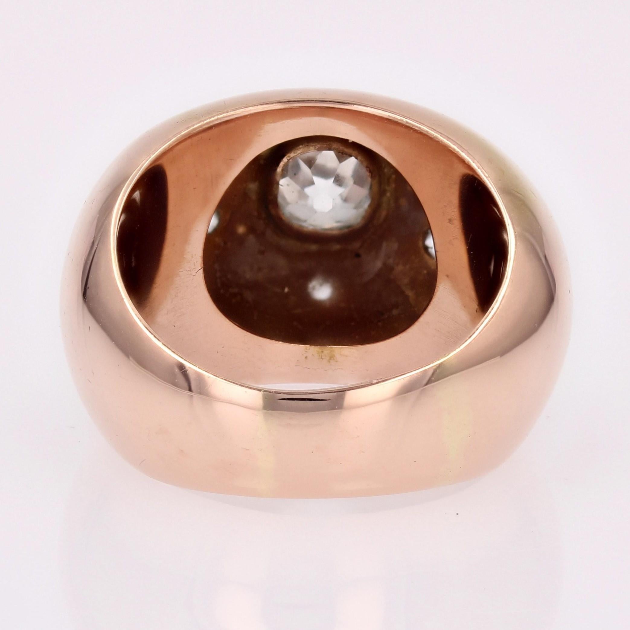 20th Century Star Setting Diamond 18 Karat Rose Gold Bangle Ring For Sale 10