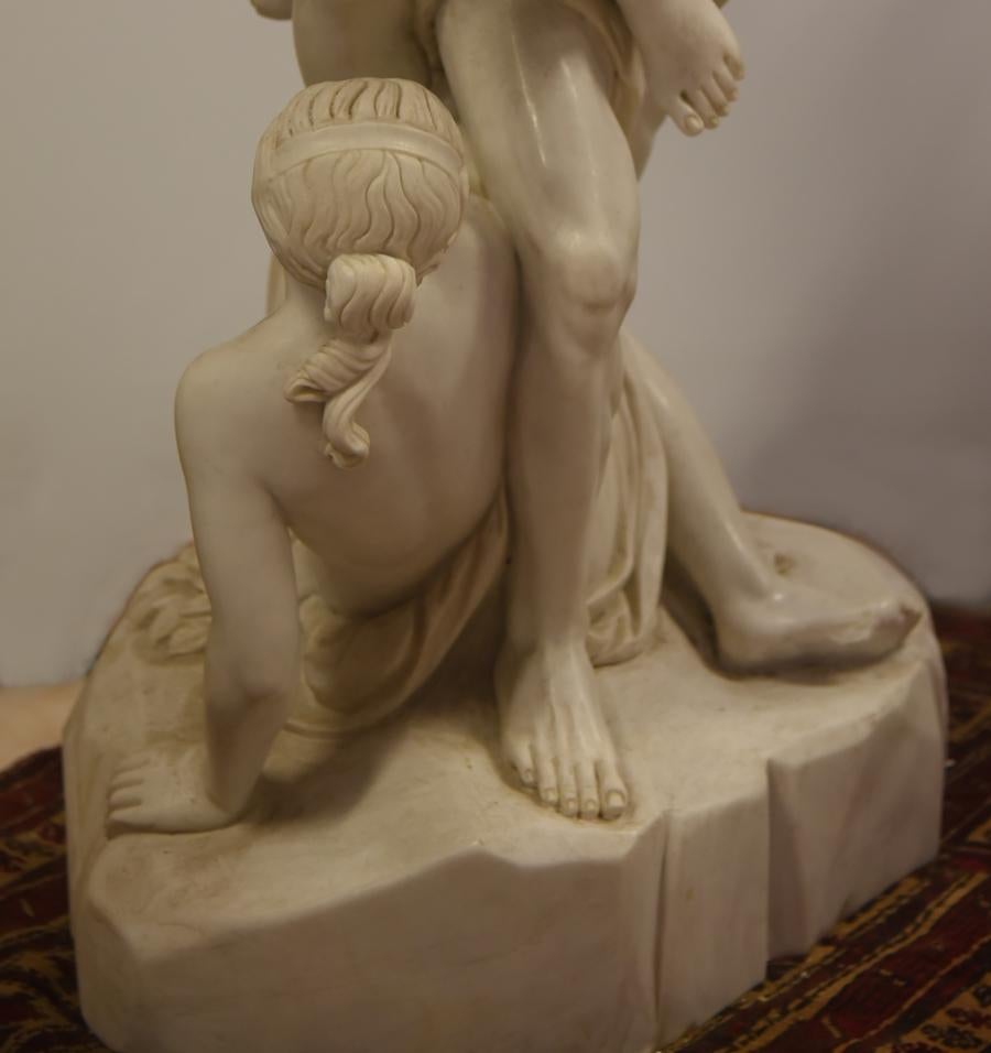 Beautiful representation in white marble of the abduction of Proserpina by Pluto

Abduction of Proserpina
The subject is linked to the theme of the cycle of the seasons and is taken from a specific passage in Ovid's Metamorphoses: 