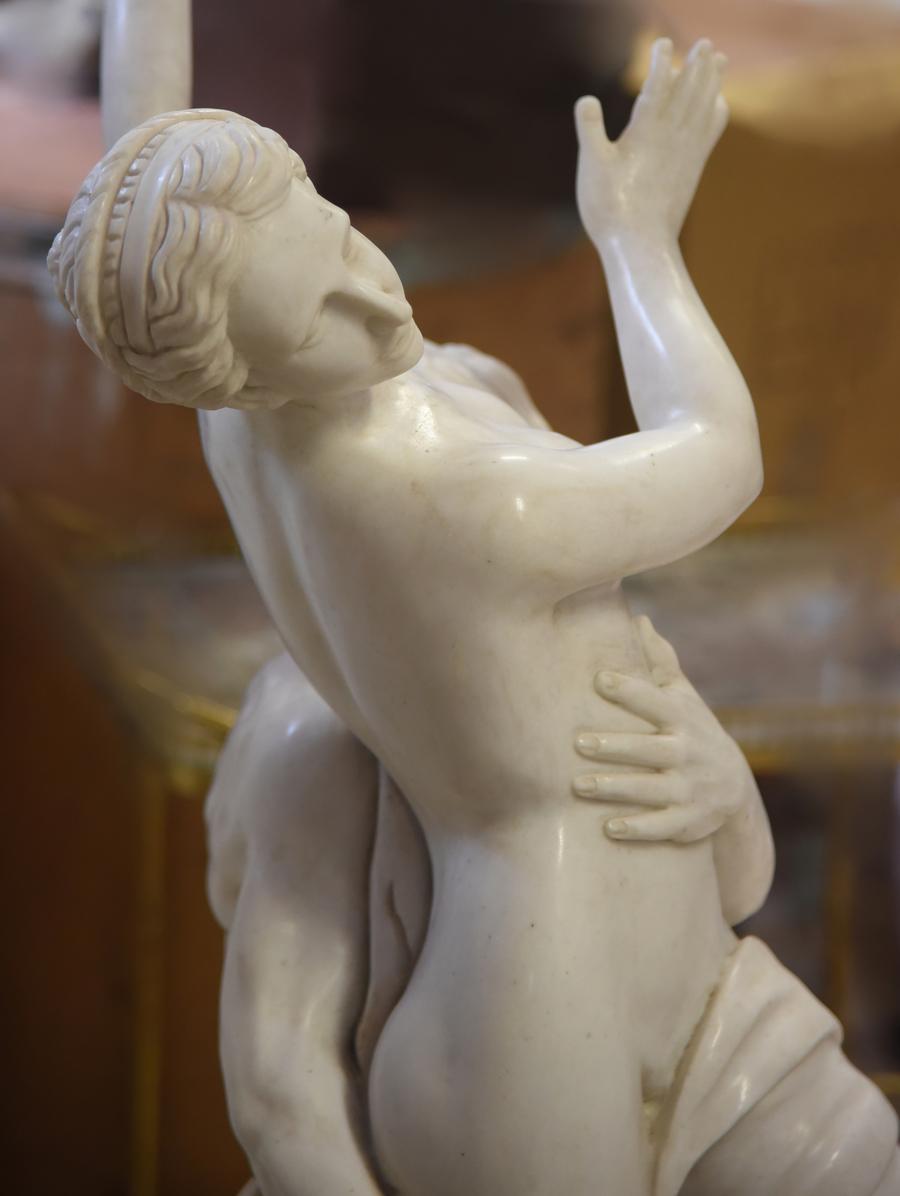 Italian 20th Century Statue in Marble Mythology Greek Pluto Goddess Proserpine, 1940s For Sale