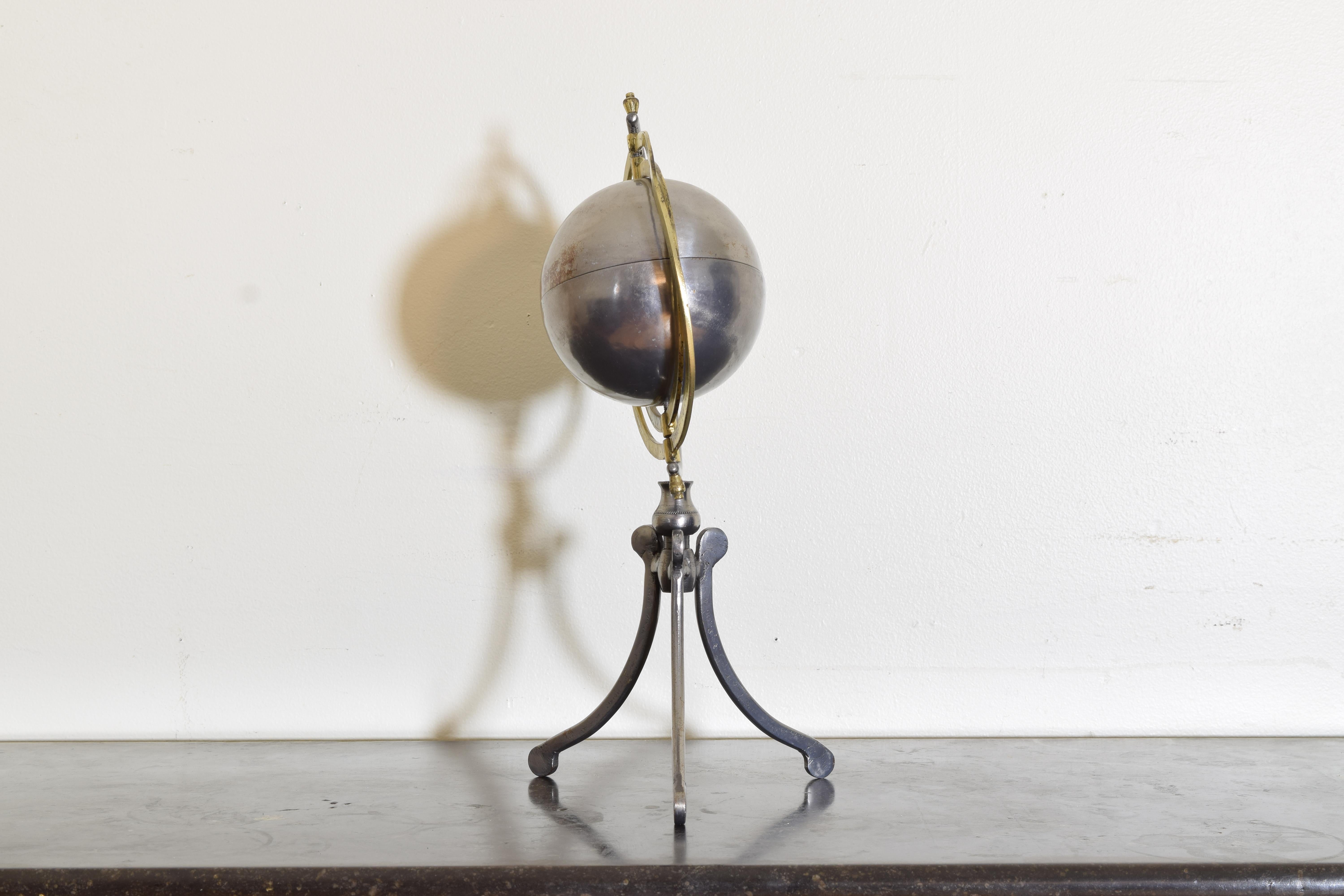 Neoclassical 20th Century Steel and Brass Armillary Sphere