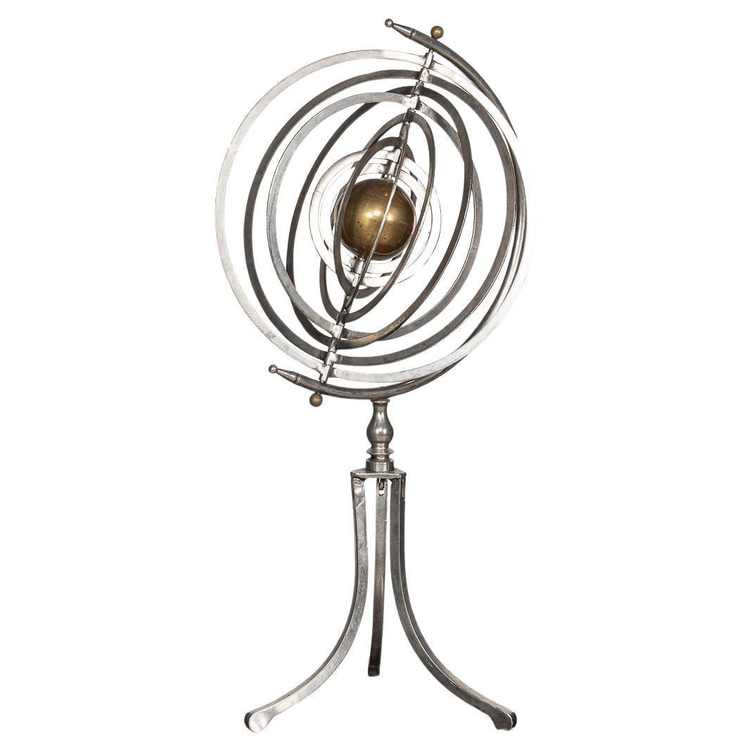 Sphère armillaire copernicienne en acier et laiton du 20e siècle C.C. en vente