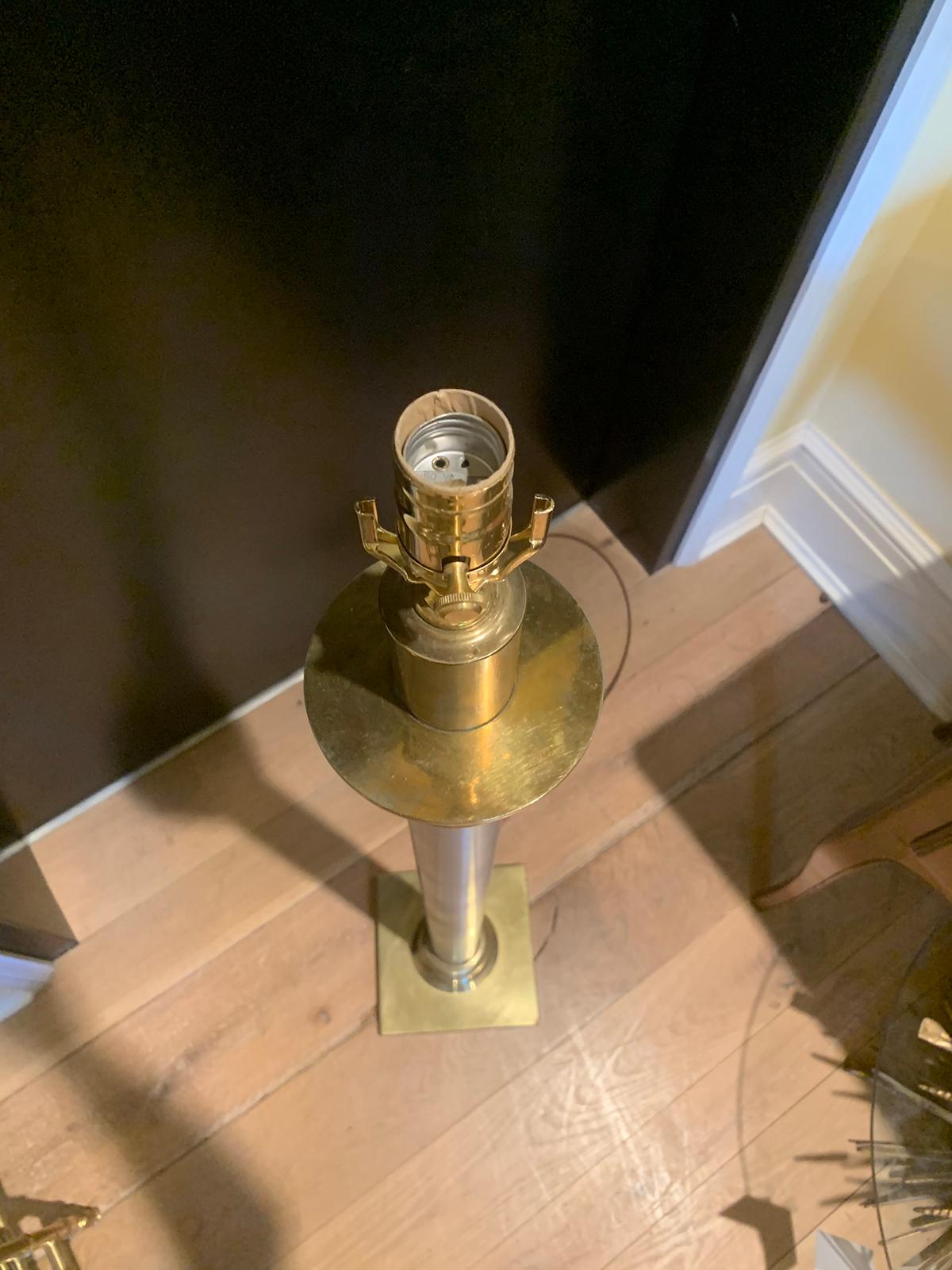 20th Century Steel and Brass Floor Lamp For Sale 7