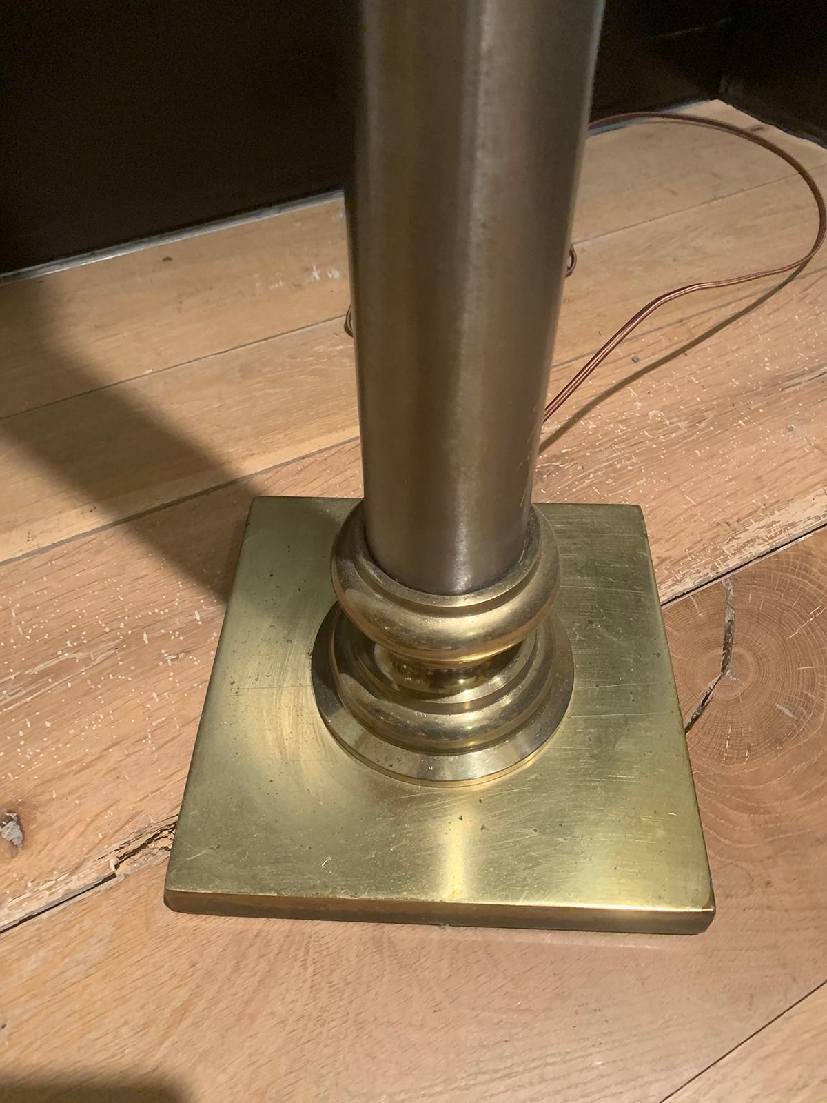 20th Century Steel and Brass Floor Lamp For Sale 3