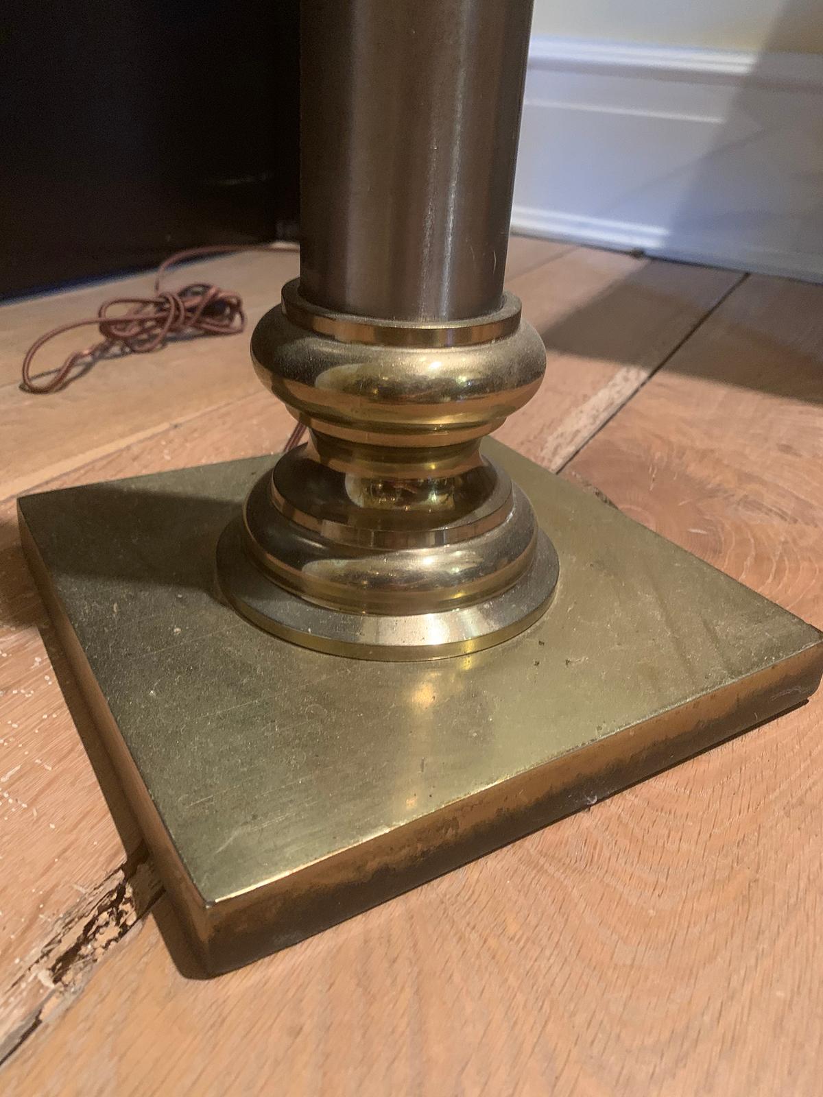 20th Century Steel and Brass Floor Lamp For Sale 4