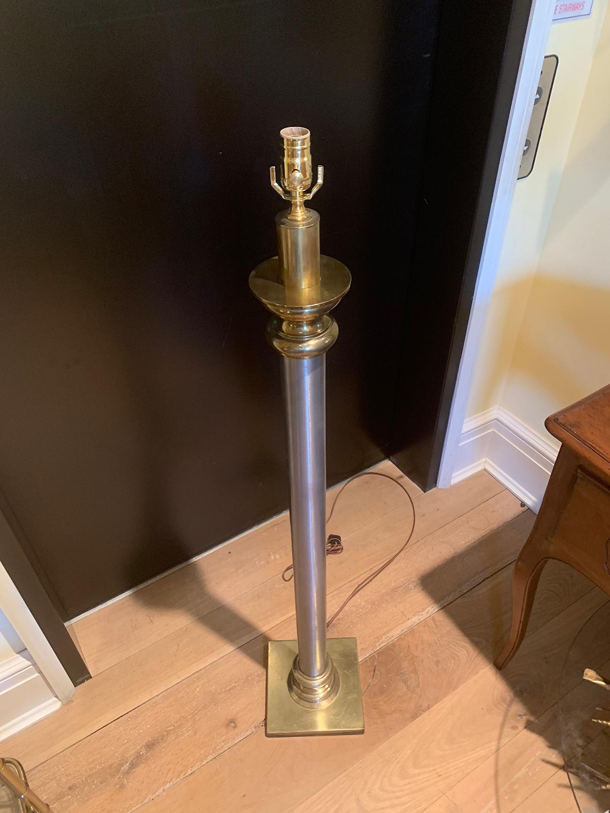 20th Century Steel and Brass Floor Lamp For Sale 6