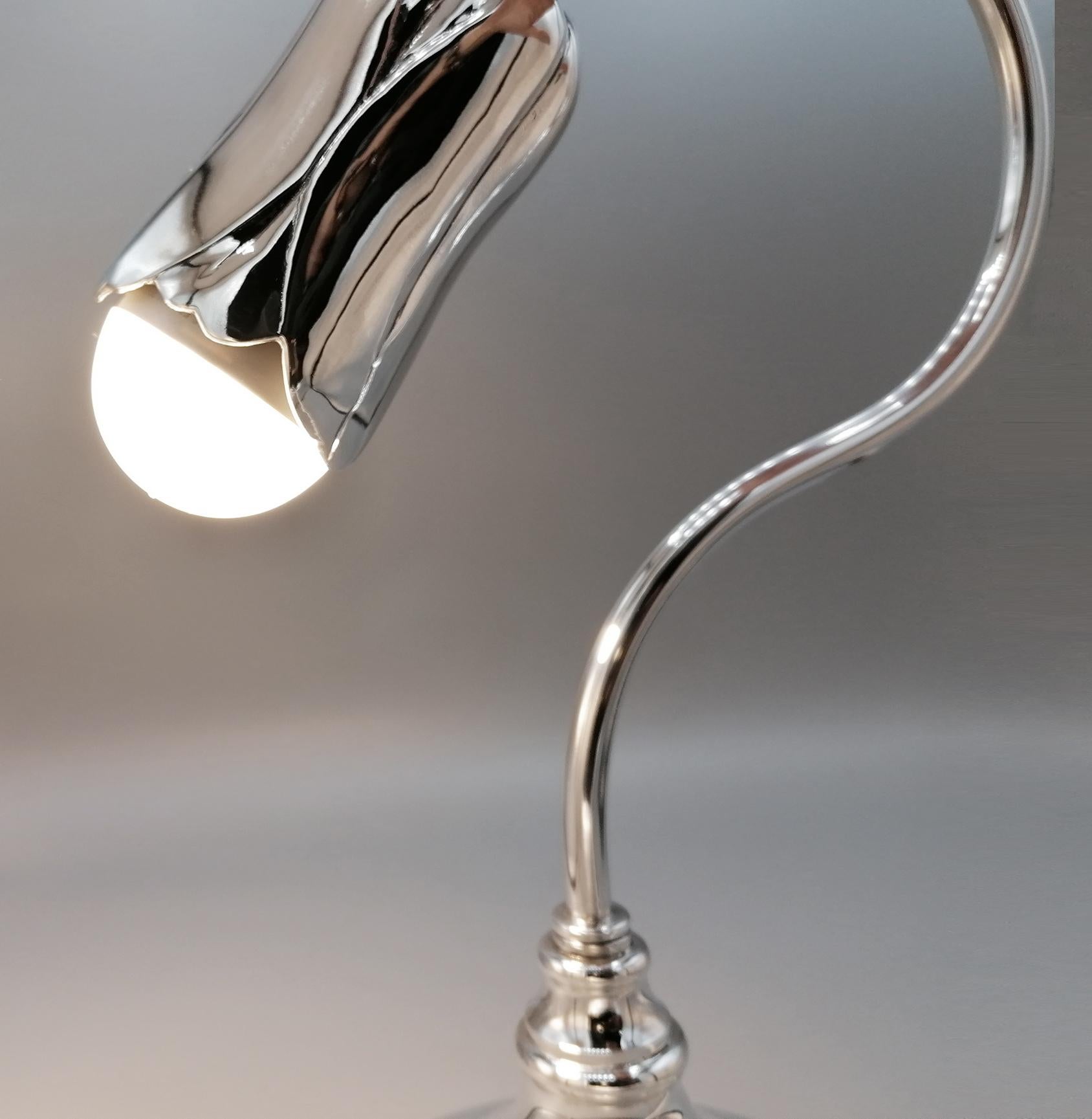 20th Century Sterling Italian Silver Lamp For Sale 2