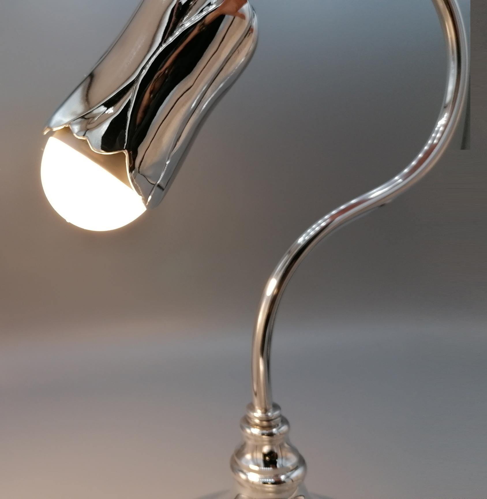 20th Century Sterling Italian Silver Lamp For Sale 1