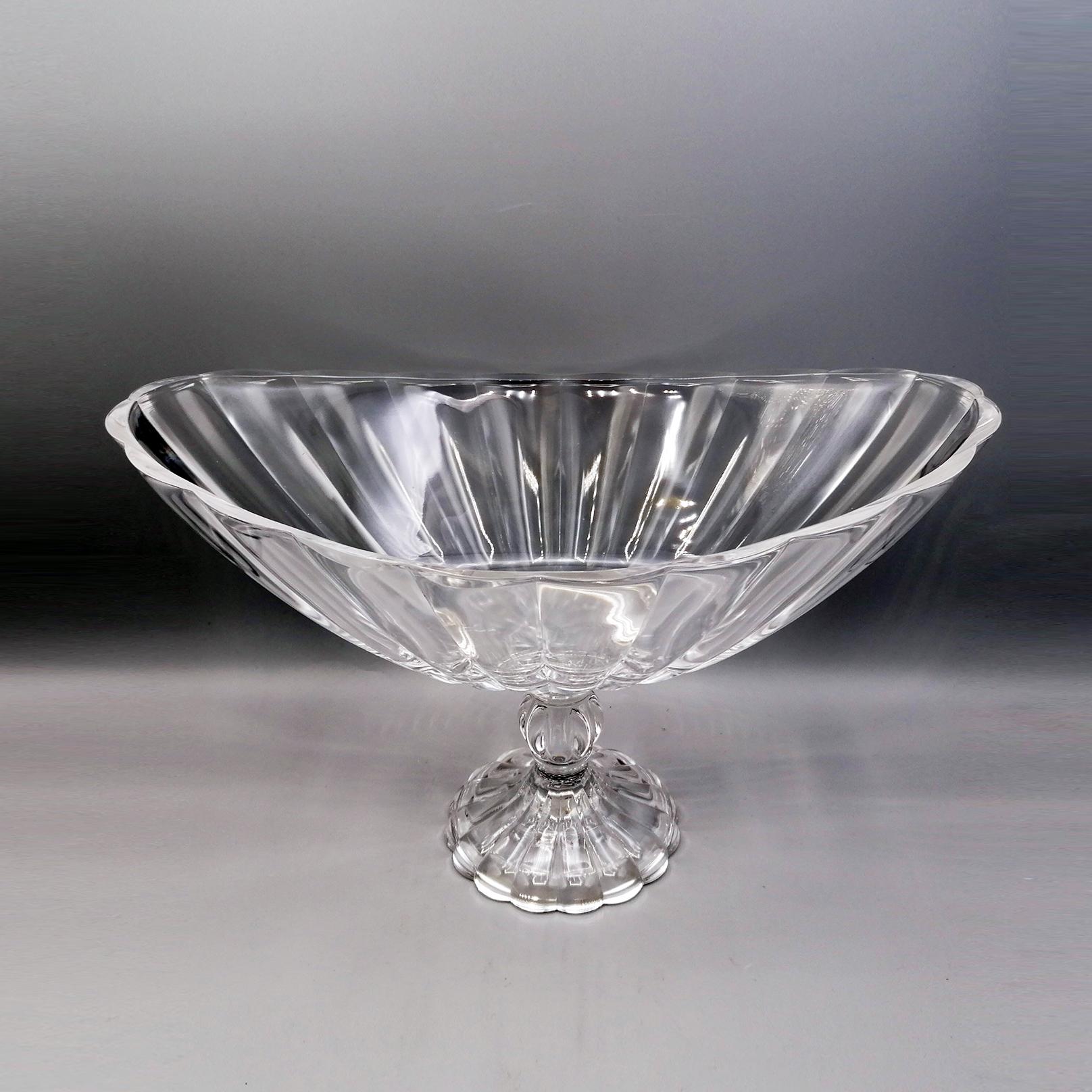 20th Century Italian Sterling Silver Centrepiece with fruit on Cristal Base For Sale 12