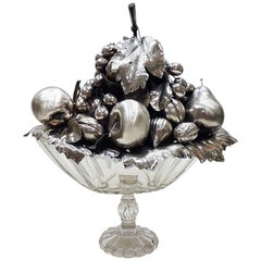 20th Century Sterling Italian Sterling Silver Centrepiece on Cristal Base