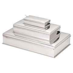 20. Jahrhundert Sterling Silber 3-Tier Zigarre & Zigarette Box von Tiffany, um 1930