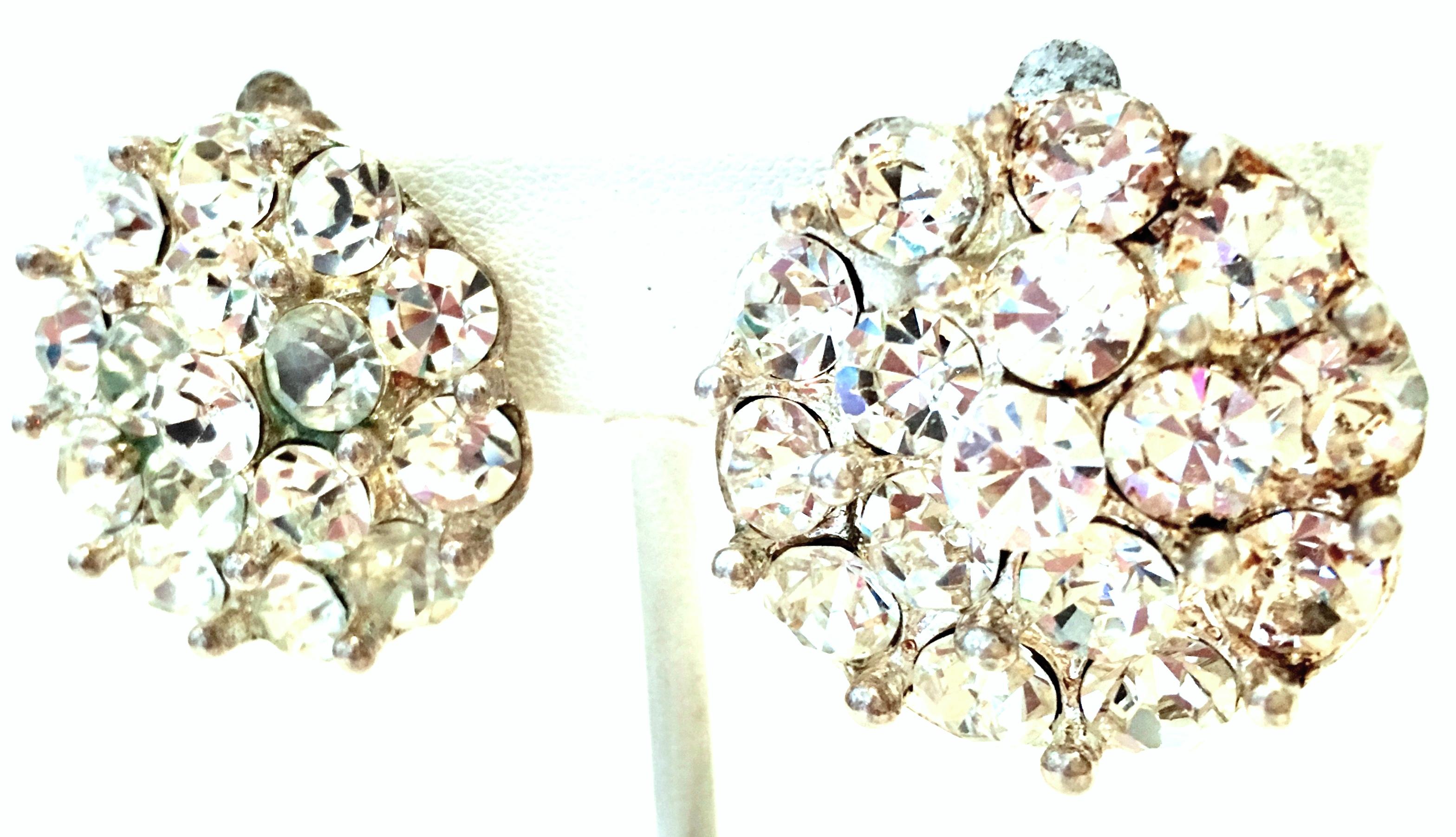  Ohrringe aus Sterlingsilber und österreichischem Kristall mit Strass aus dem 20. Jahrhundert im Zustand „Gut“ im Angebot in West Palm Beach, FL
