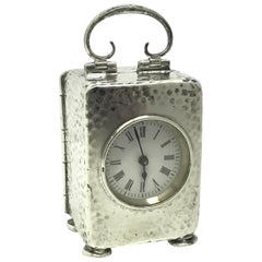 Antique 20th Century Sterling Silver Carriage Clock