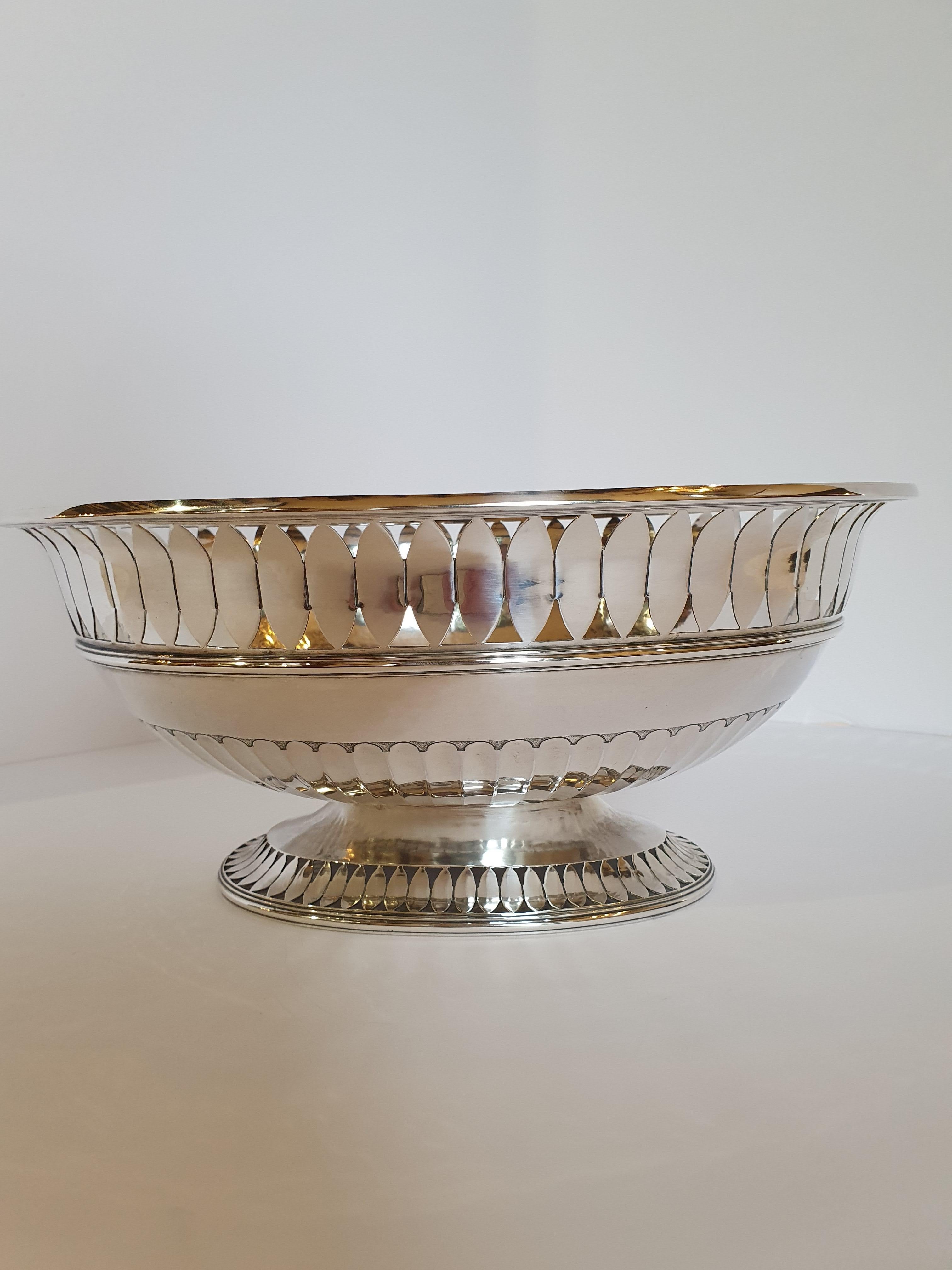 Italian 20th Century Sterling Silver Empire Style Centerpiece, Italy, 1990 For Sale