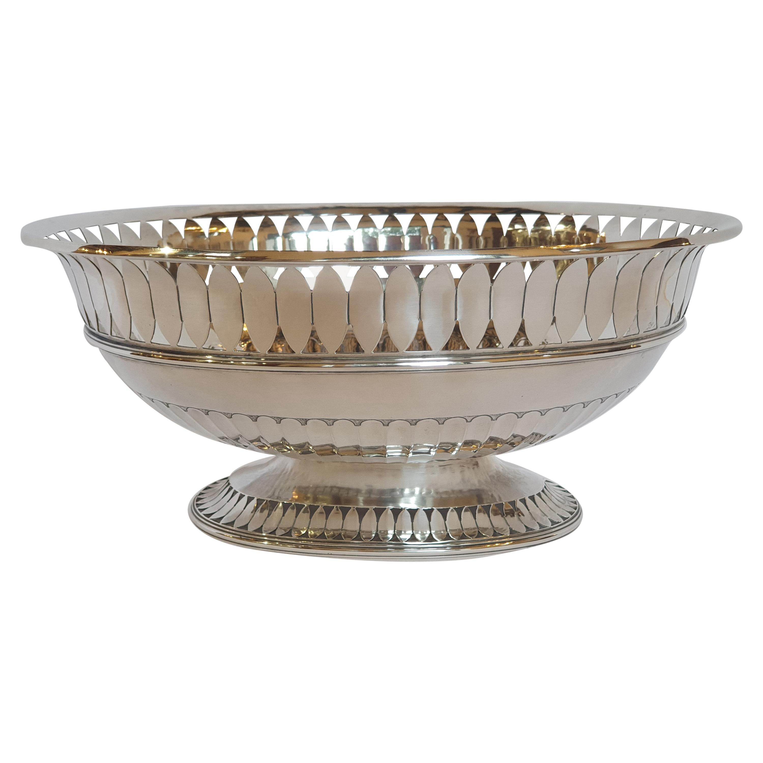 20th Century Sterling Silver Empire Style Centerpiece, Italy, 1990 For Sale