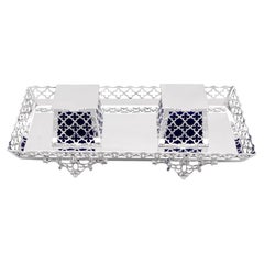 20th Century Sterling Silver Galleried Double Inkstand