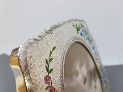 Italienischer vergoldeter und emaillierter Rahmen aus Sterlingsilber des 20. Jahrhunderts