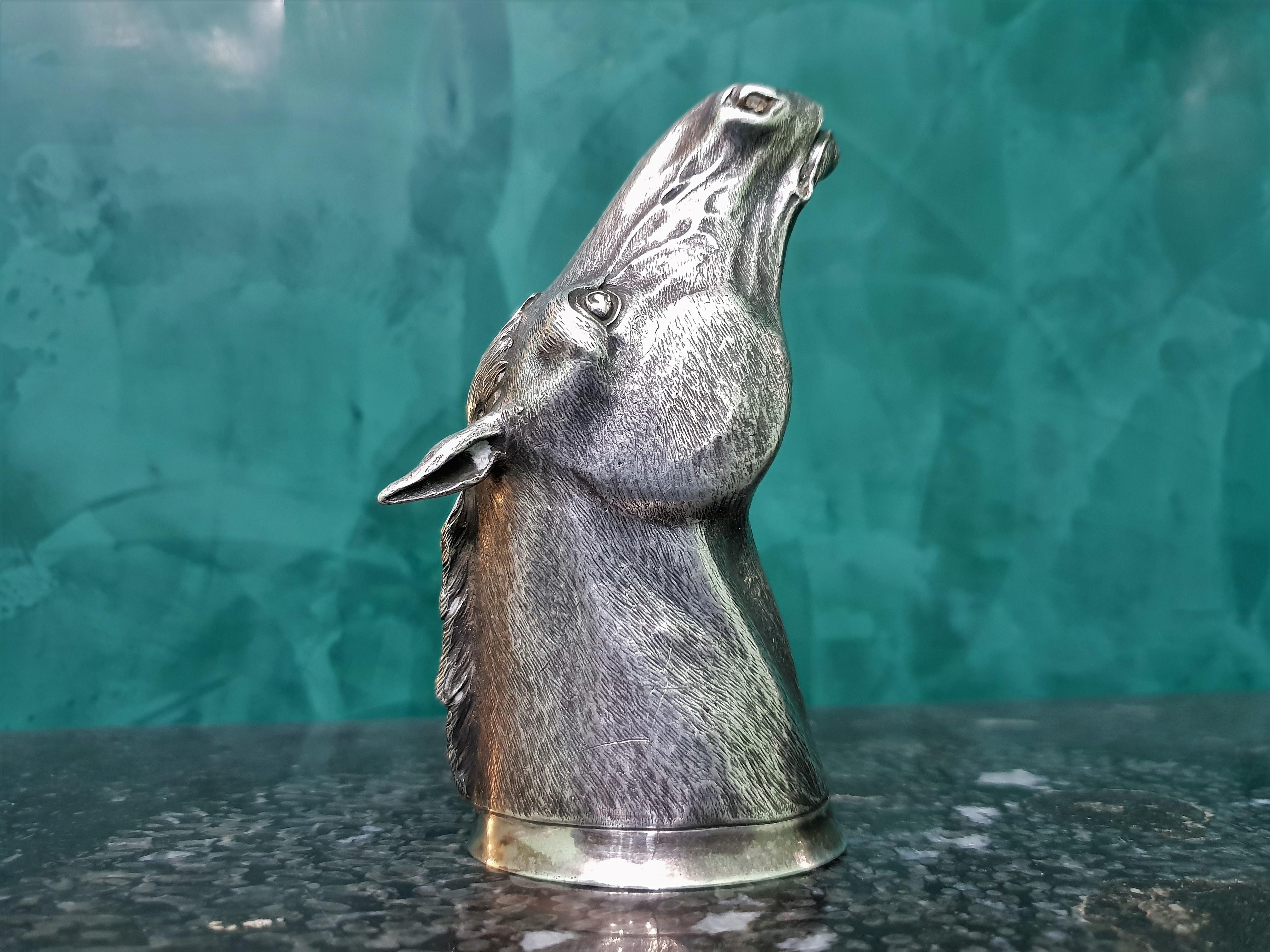 20th Century Sterling Silver Horse Head Stirrup Cup, 1964 For Sale 7