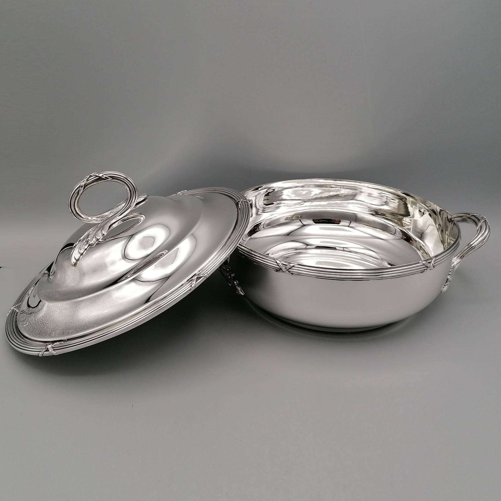 20th Century Sterling Silver Italian Entree with Dish For Sale 9