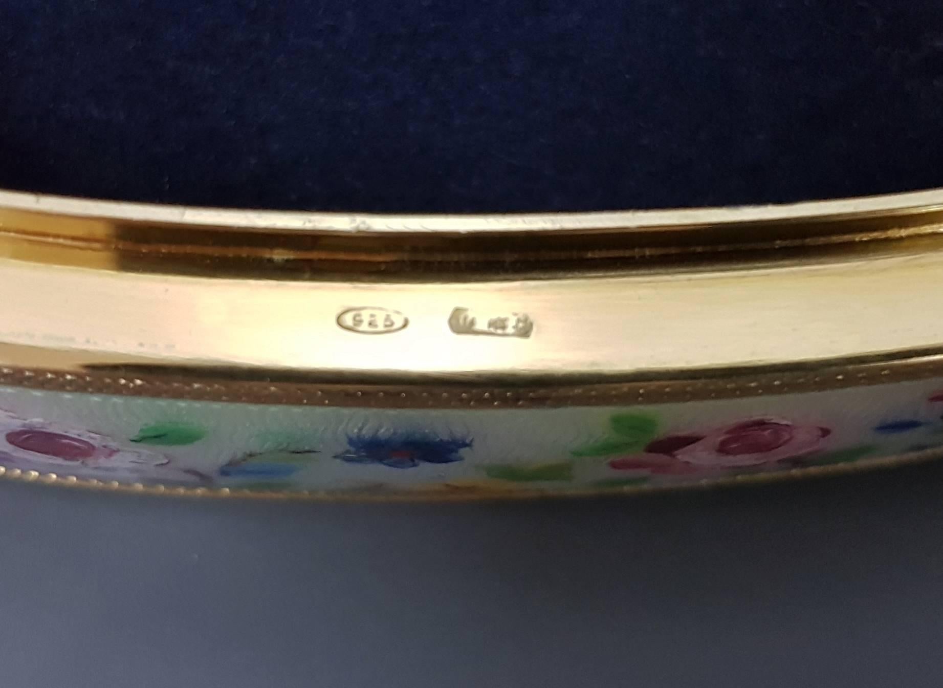 20th Century Sterling Silver Italian Gilded and Enameled Table Box For Sale 11