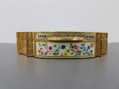 Boîte de table italienne du 20ème siècle en argent sterling doré et émaillé