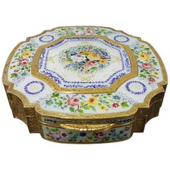 20th Century Sterling Silver Italian Gilded and Enameled Table Box