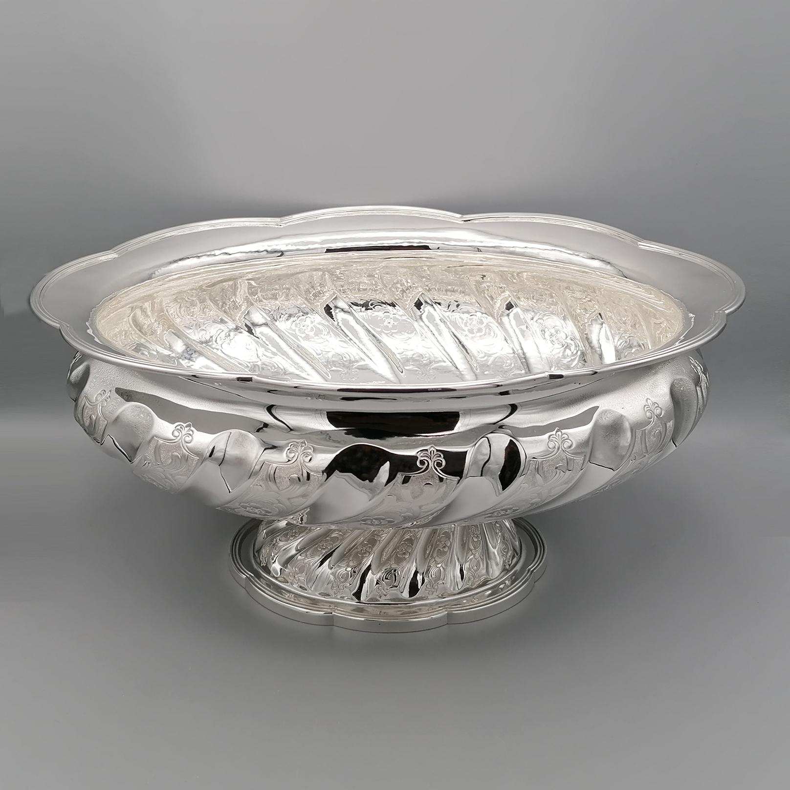 Other 20th Century Sterling Silver Italian Oval Centerpiece For Sale