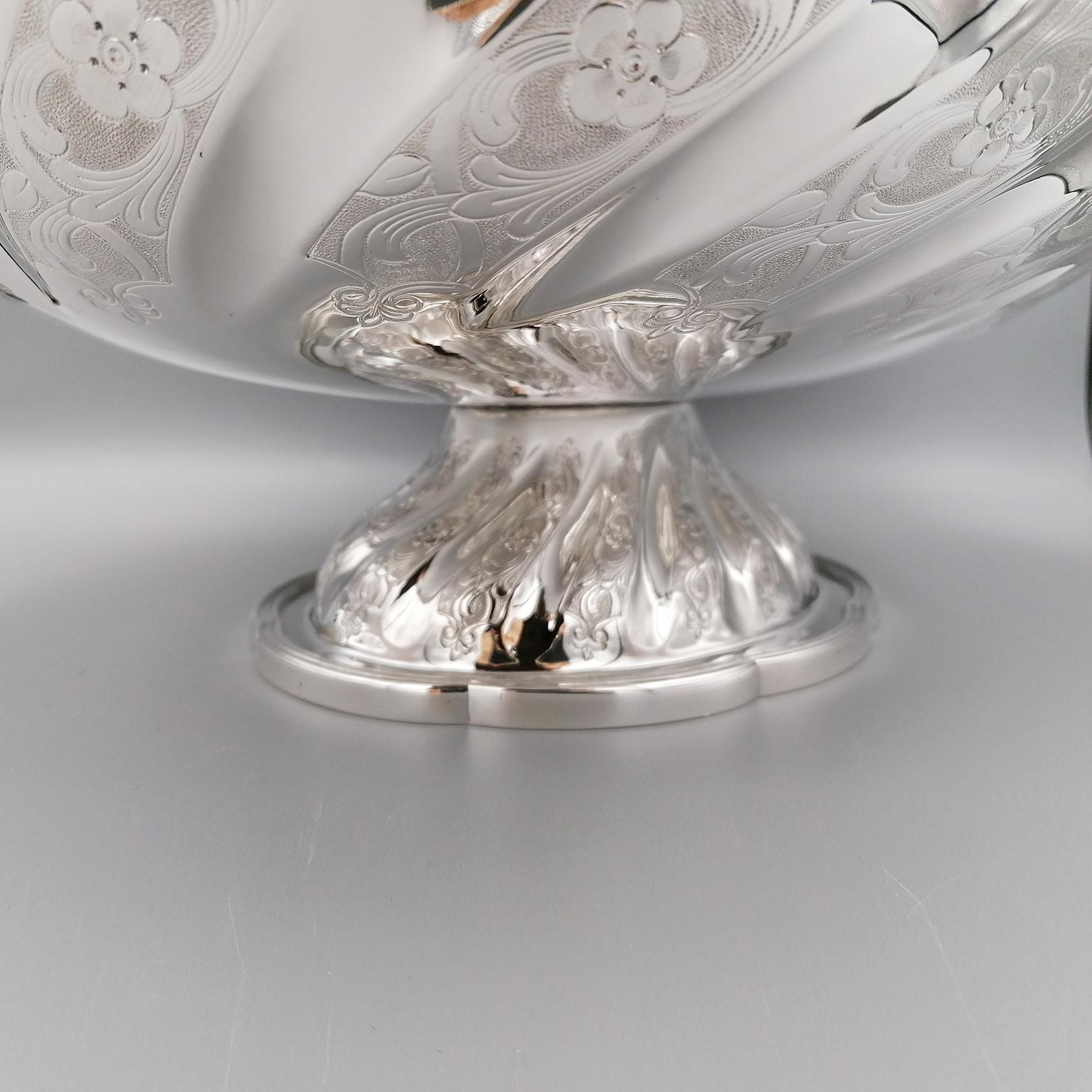 Late 20th Century 20th Century Sterling Silver Italian Oval Centerpiece For Sale