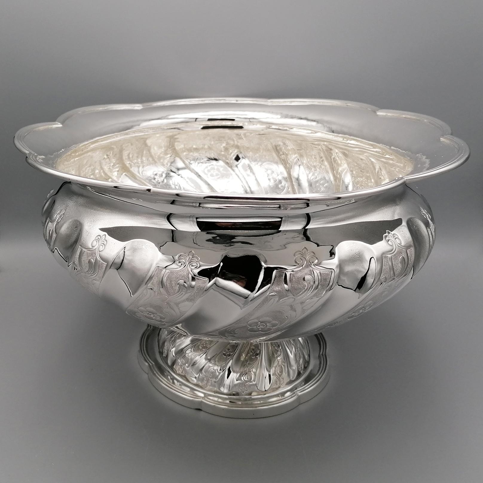 20th Century Sterling Silver Italian Oval Centerpiece For Sale 2