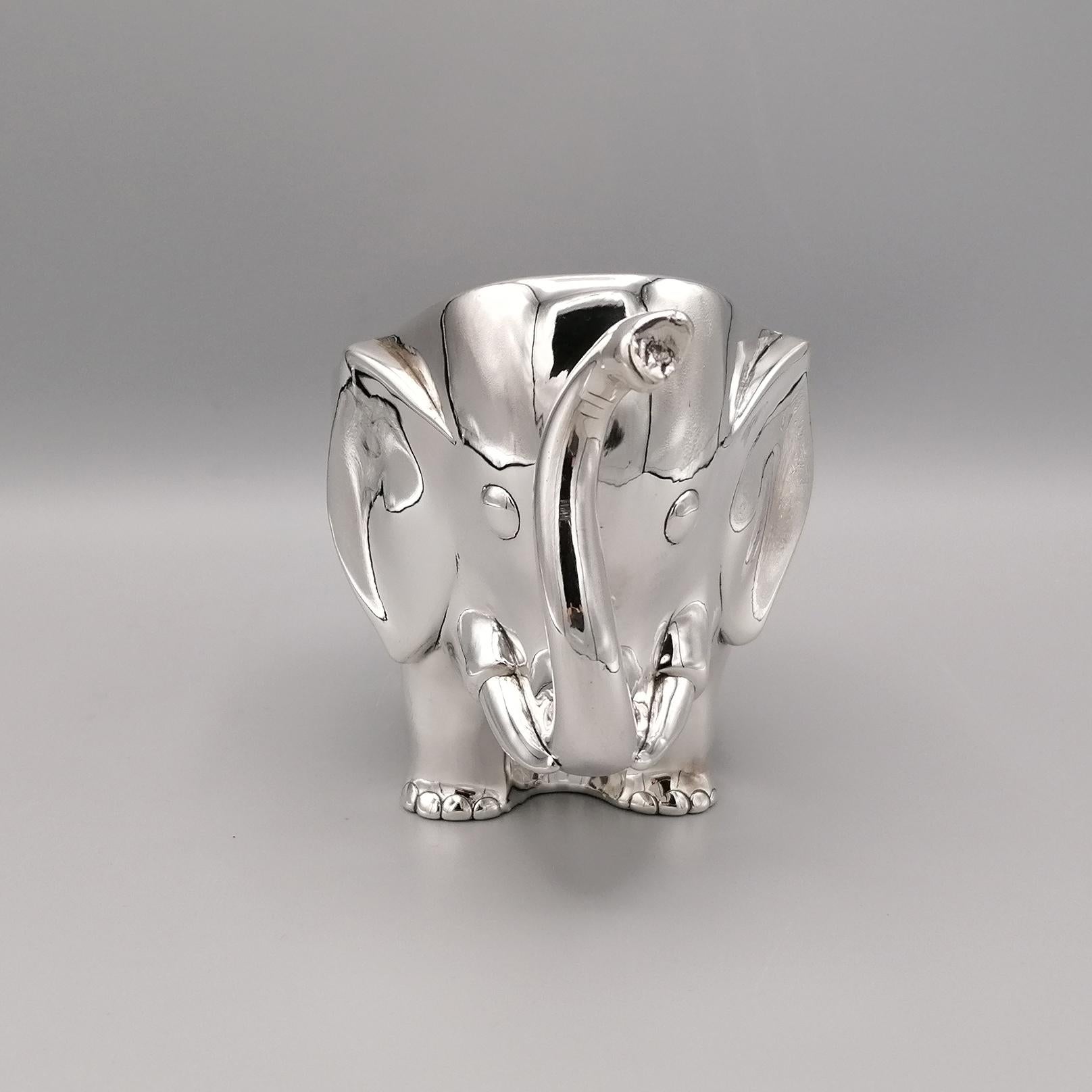 Other 20th Century Sterling Silver Stylized Elephant Shaped Soap / Candy Holder