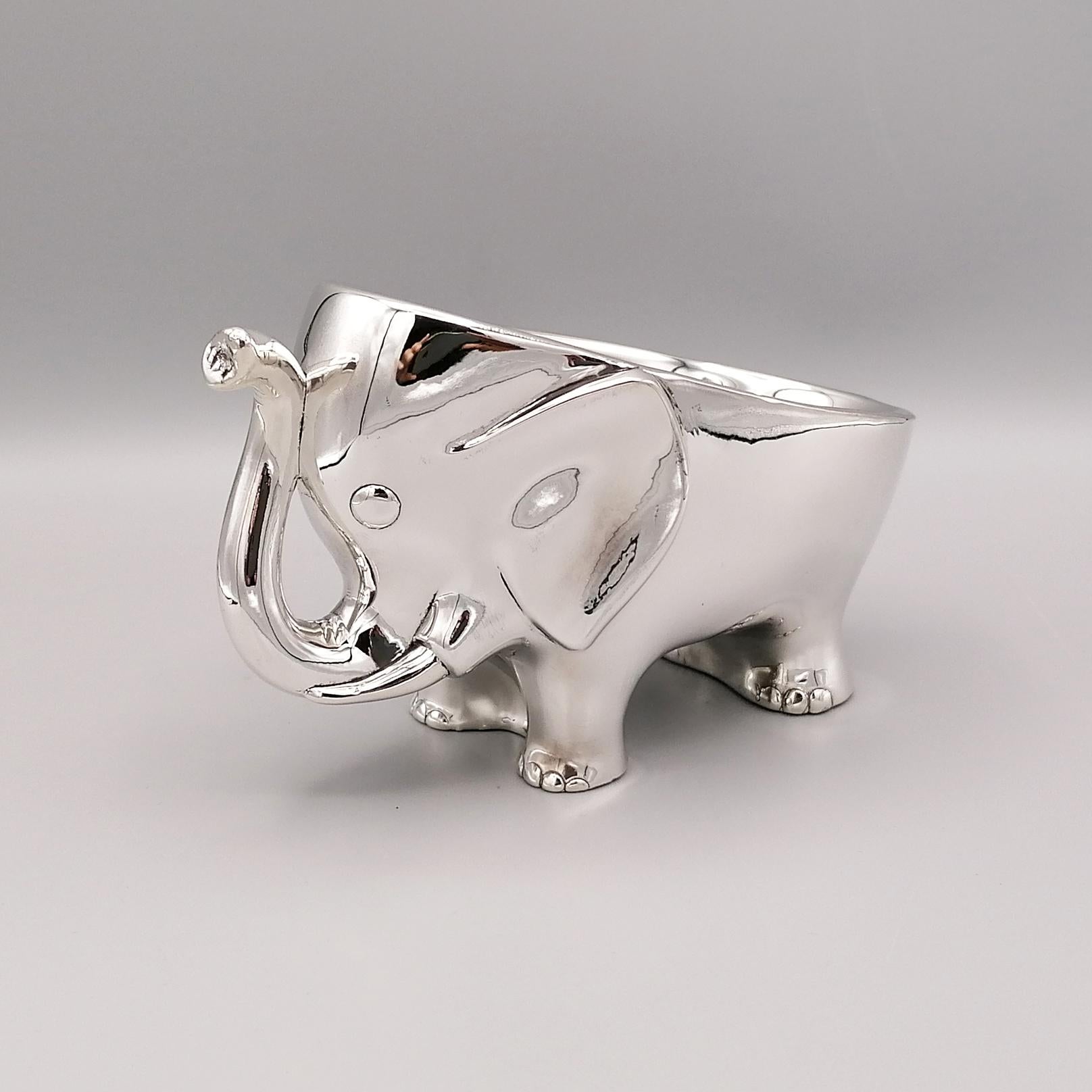 Hand-Crafted 20th Century Sterling Silver Stylized Elephant Shaped Soap / Candy Holder