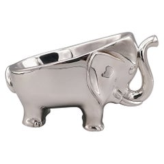 20. Jahrhundert Stilisierte Elefantenförmige Seife / Bonbonhalter aus Sterlingsilber