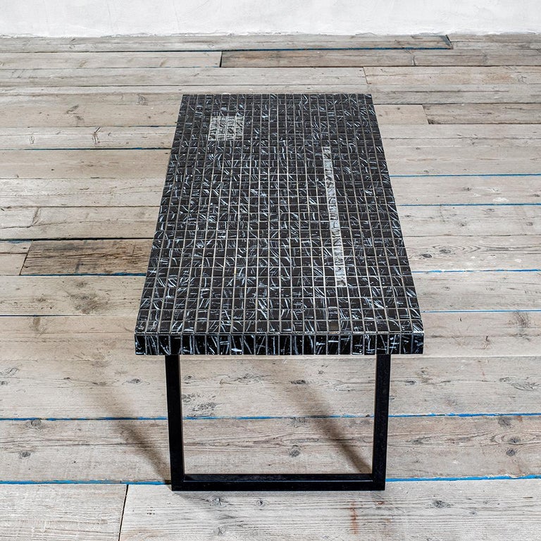 Mid-Century Modern 20th Century Stil Keramos Coffee Table in Steel and Ceramic Tiles '60s For Sale