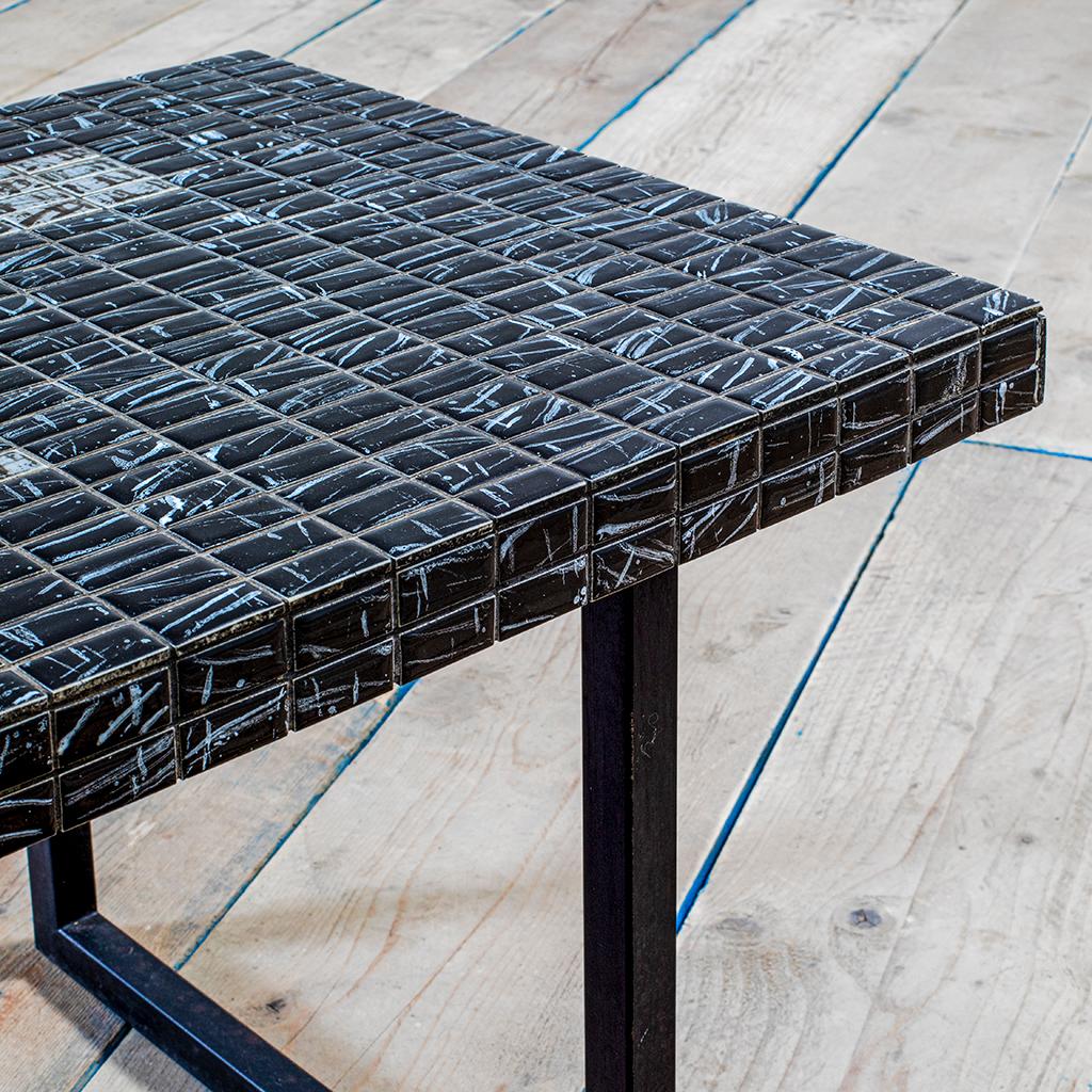 Mid-Century Modern 20th Century Stil Keramos Coffee Table in Steel and Ceramic Tiles '60s