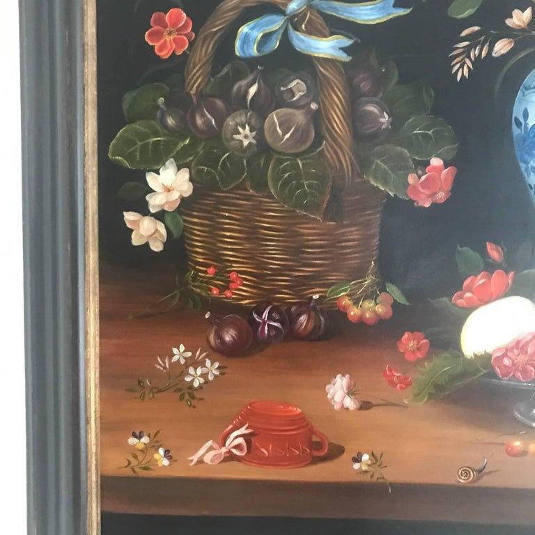 20th Century Still Life of Fruit, Flowers and Pottery For Sale 2