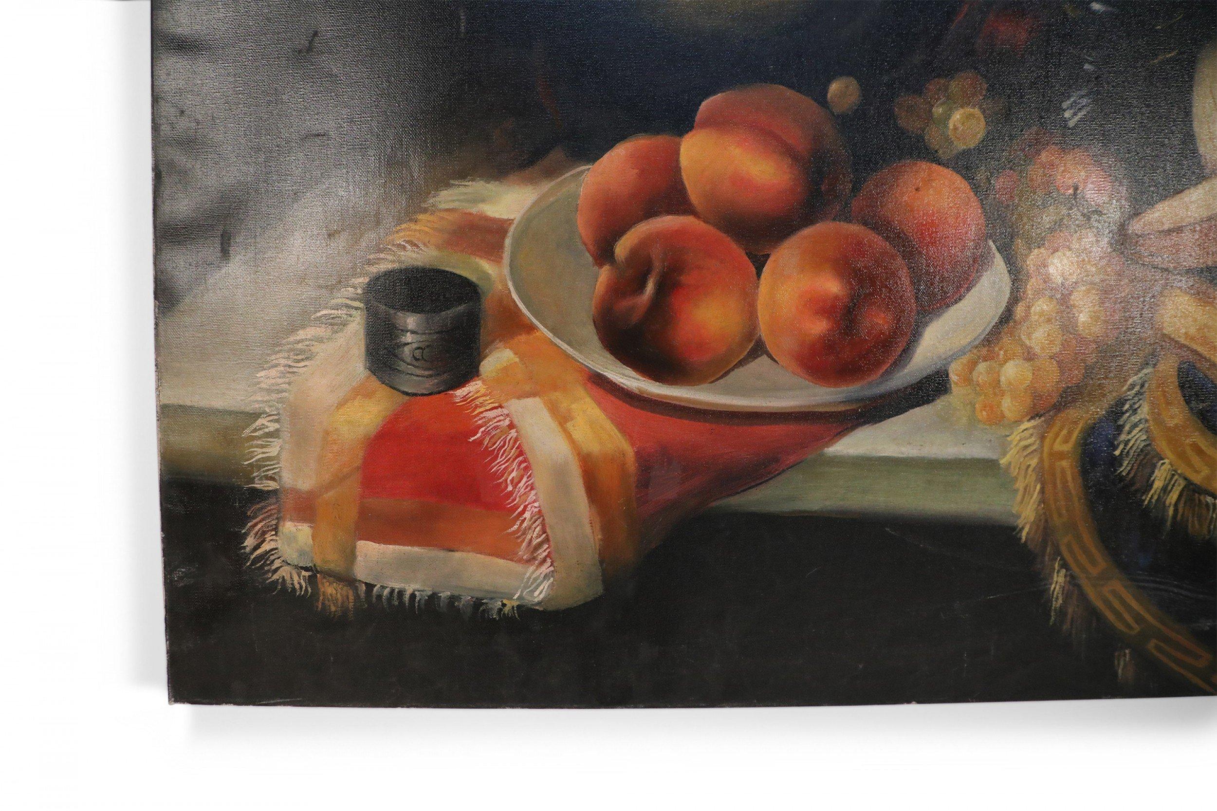 Oiled 20th Century Still Life Painting on Canvas For Sale