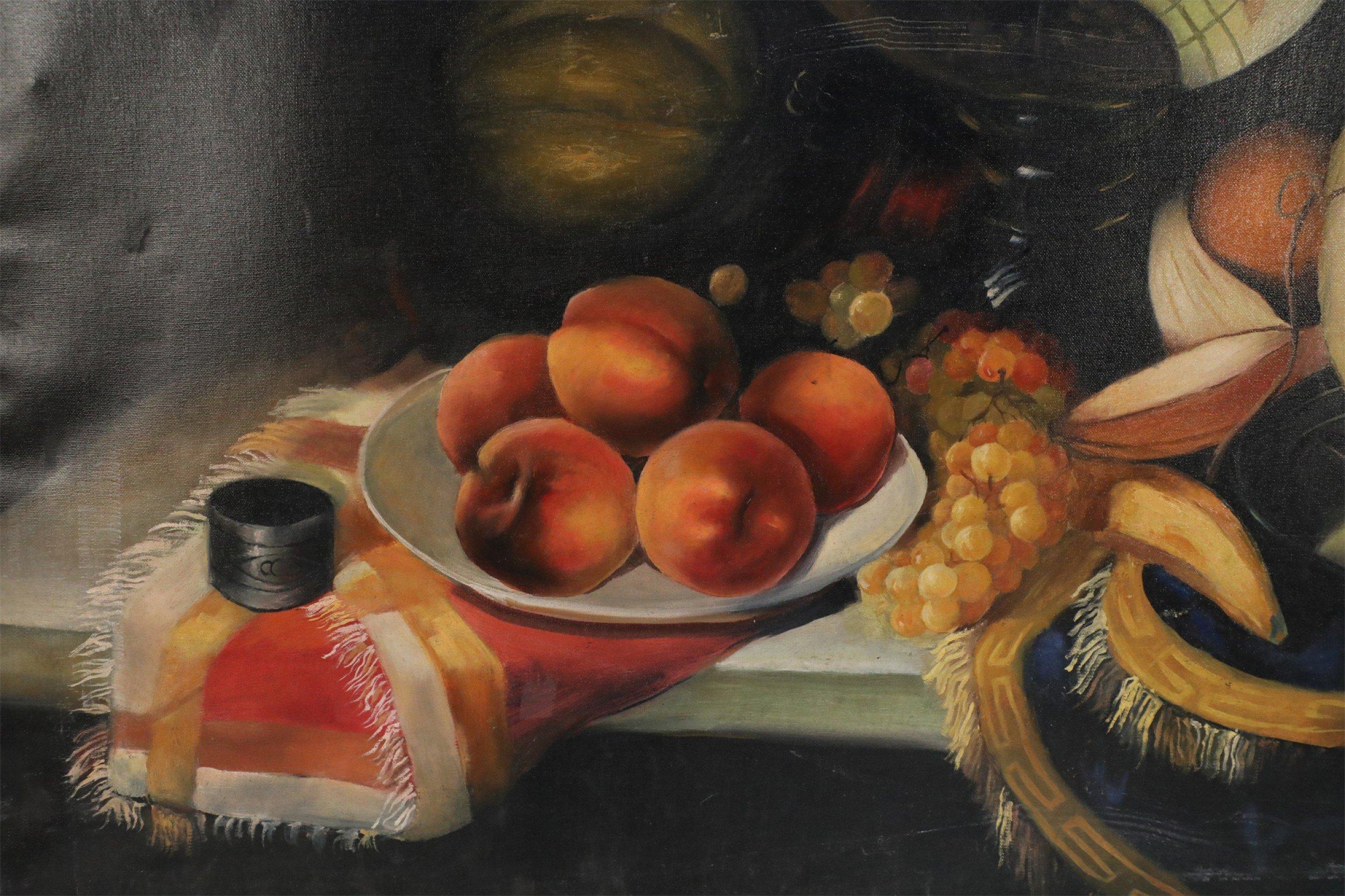 20th Century Still Life Painting on Canvas In Good Condition For Sale In New York, NY