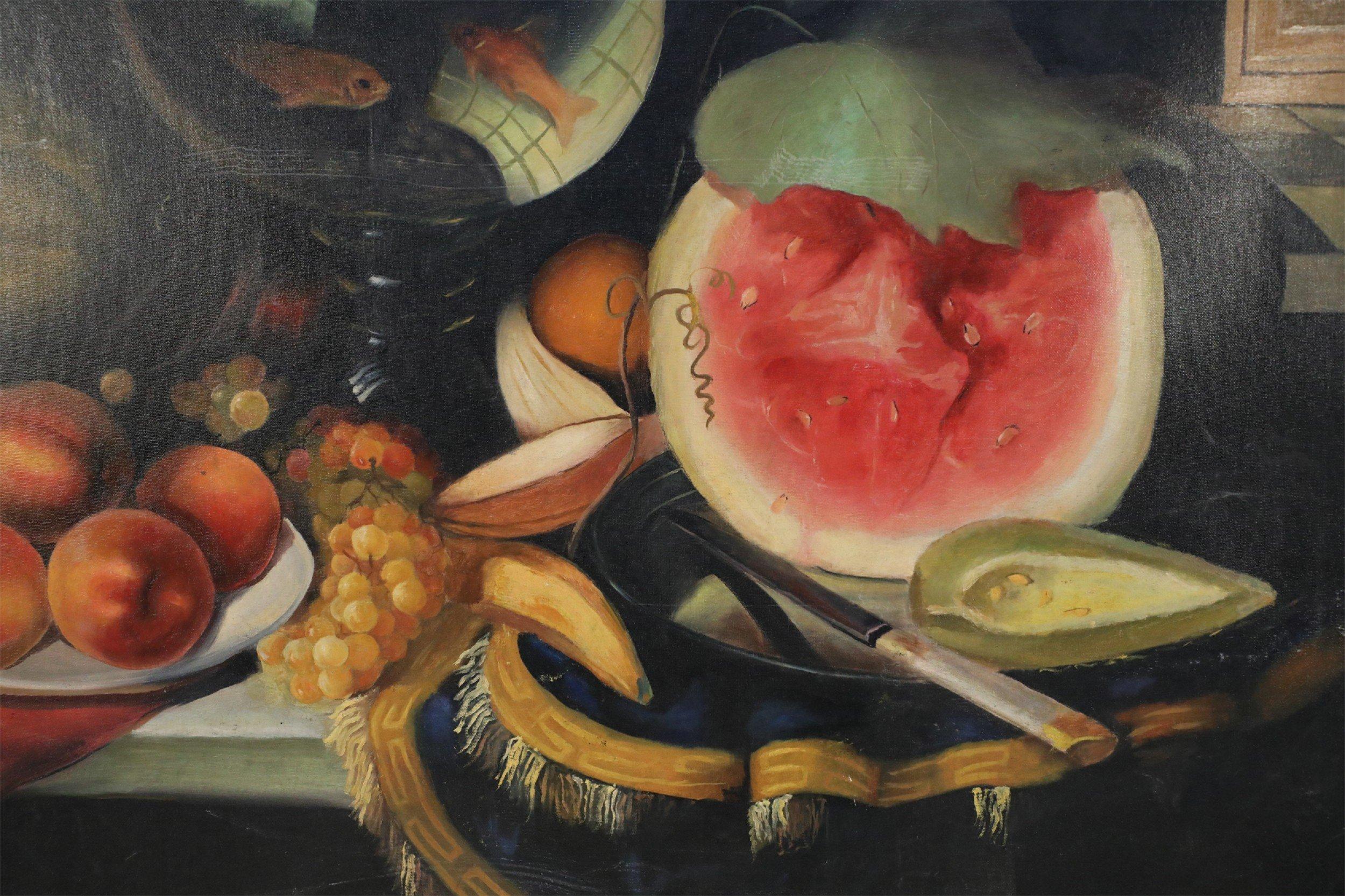 20th Century Still Life Painting on Canvas For Sale 3
