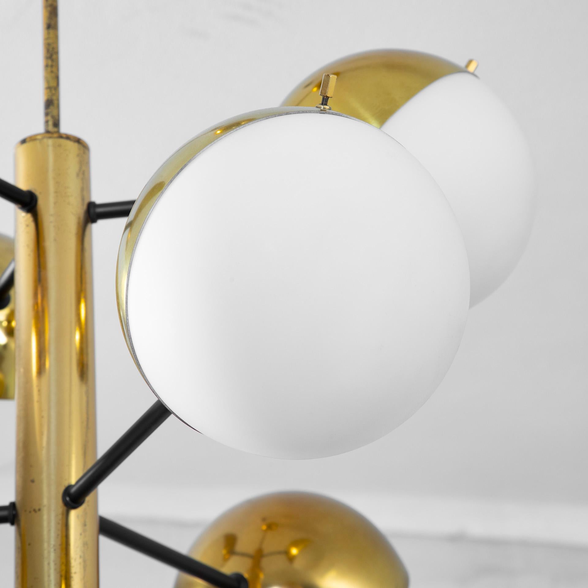 Laiton 20e siècle, Stilnovo Lustre mod. 1129 en vente