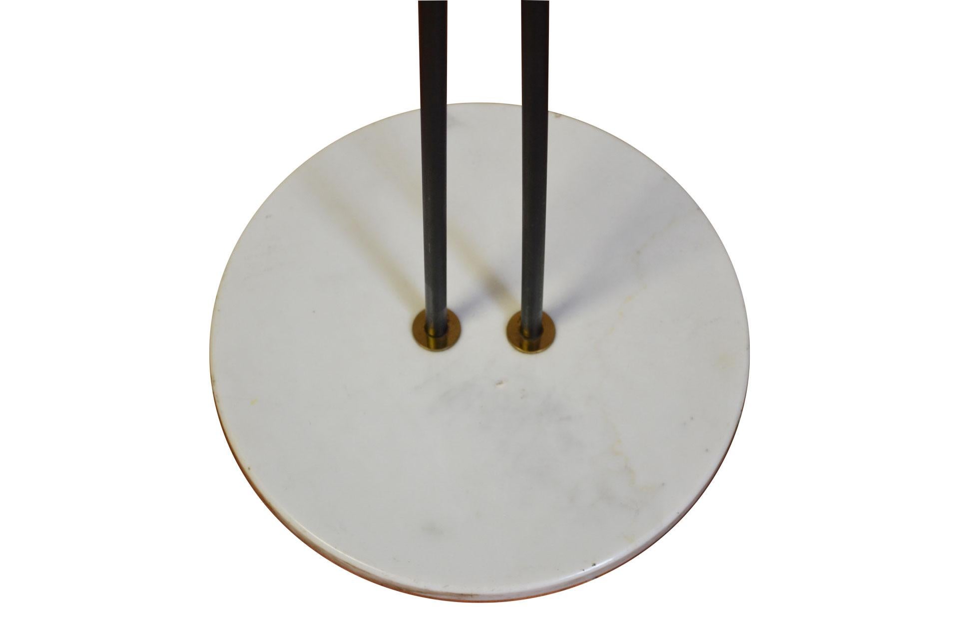 20th Century Stilnovo Floor Lamp with Two Diffusers with Marble Base In Good Condition In Turin, Turin